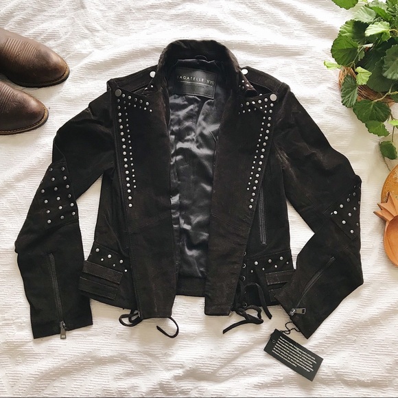 Bagatelle • Black Western Suede Moto Biker Jacket - Picture 3 of 8